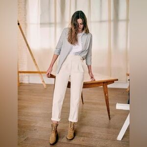 Sezane Cream NWT Francky Pants